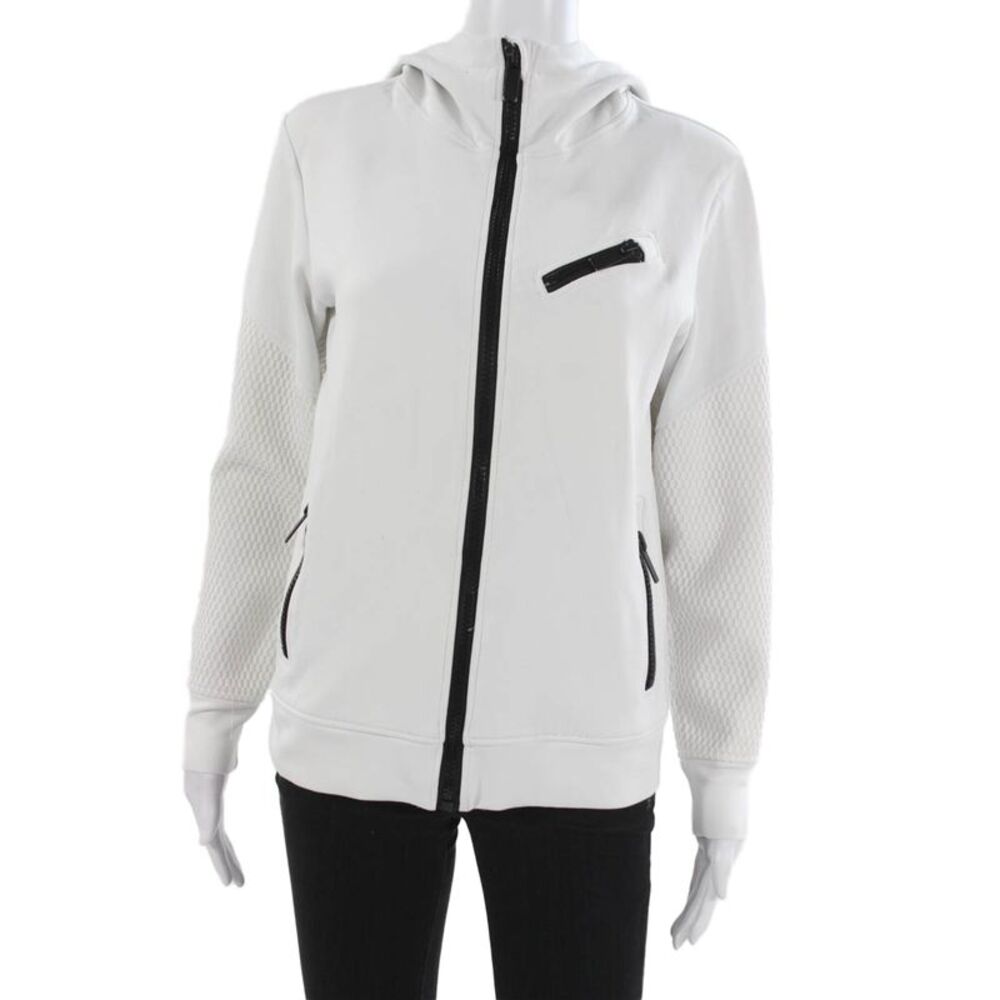 ALALA Womens White Full Zip Hoodie Long Sleeve Size S